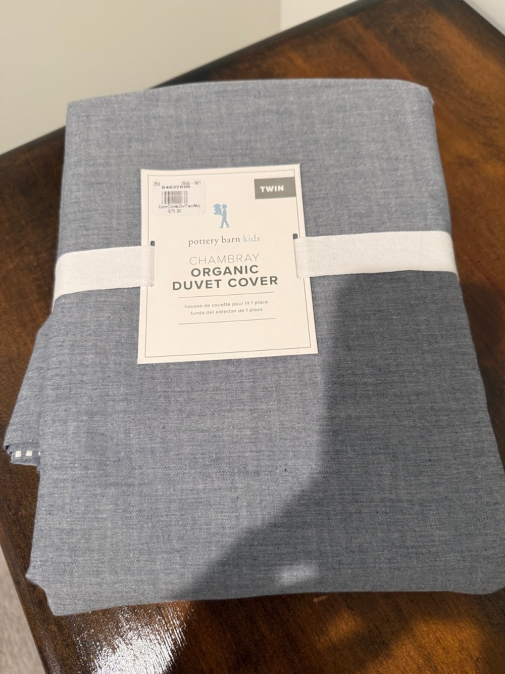 Pottery Barn Kids Chambray Organic Twin Duvet Cover - Light Blue
